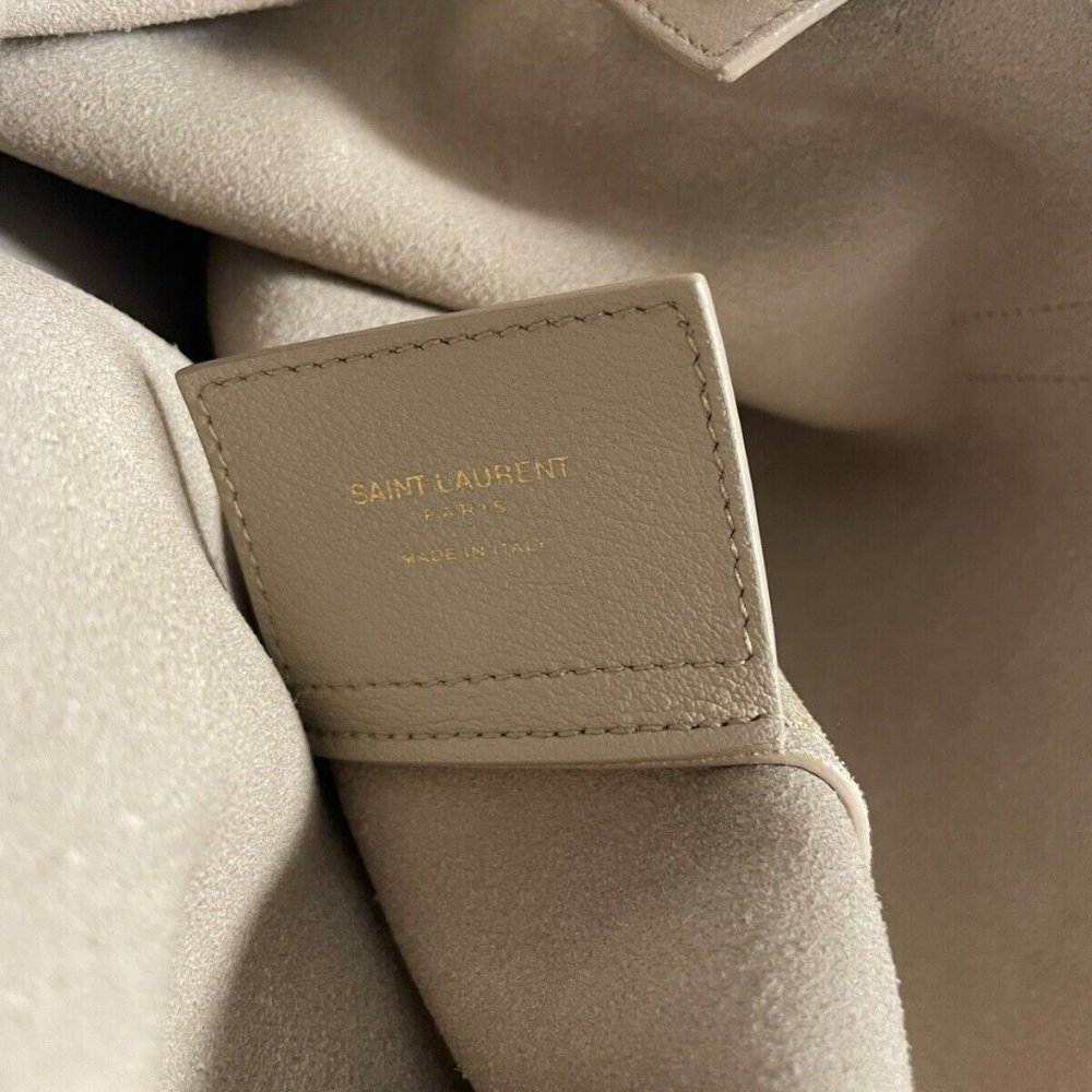 Auth Saint Laurent Paris Shopping Tote Beige Leather - Bag #60876S49 - Picture 8 of 9